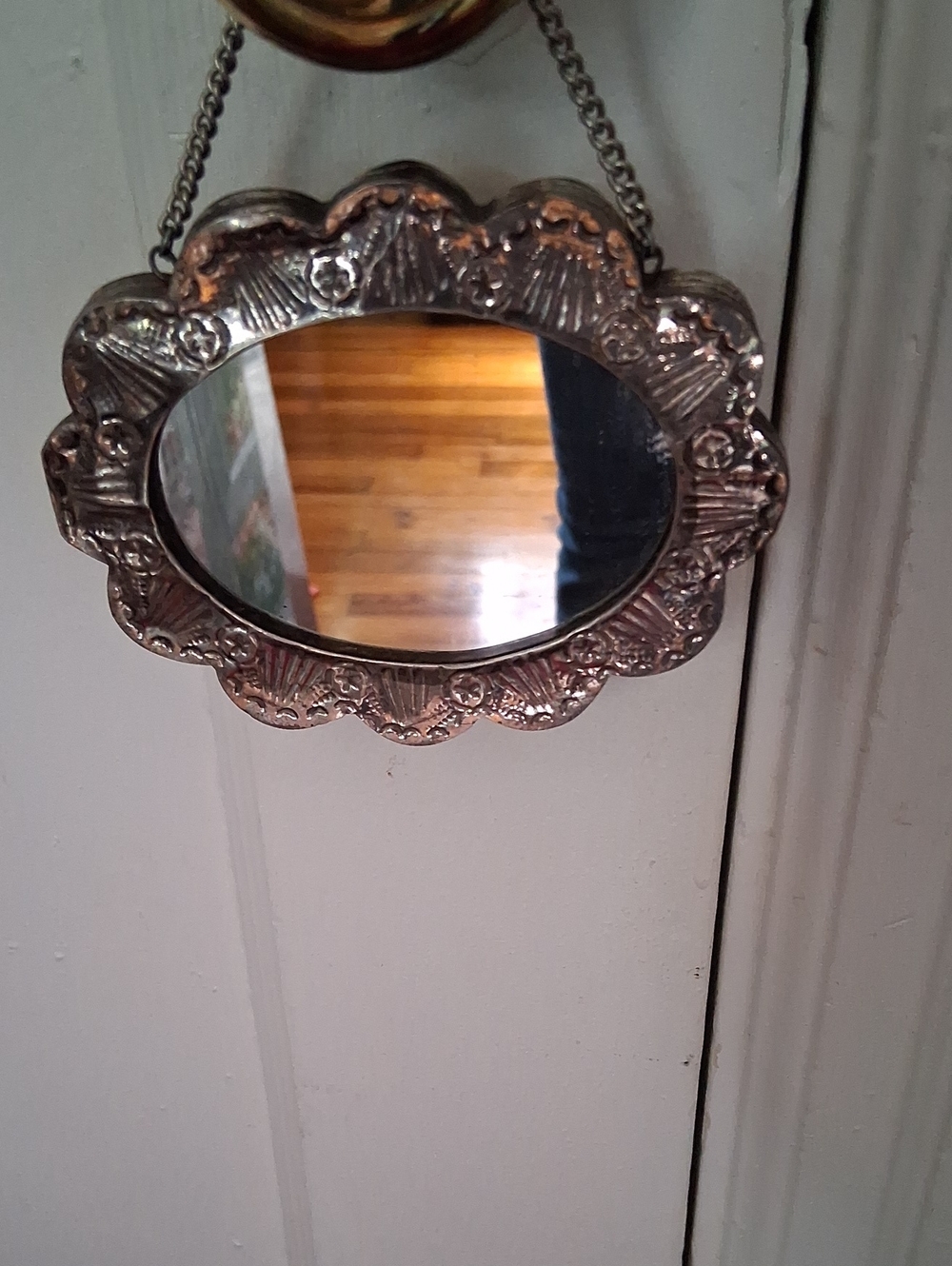 Ornate Oval Decorative Wall Mirror in Silver